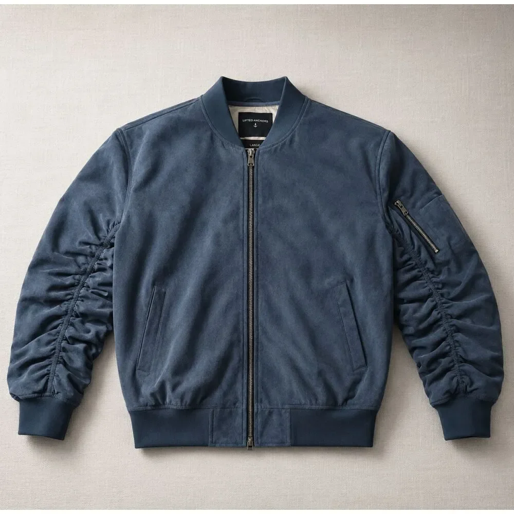 Navy Lifted Anchor Bomber Jacket